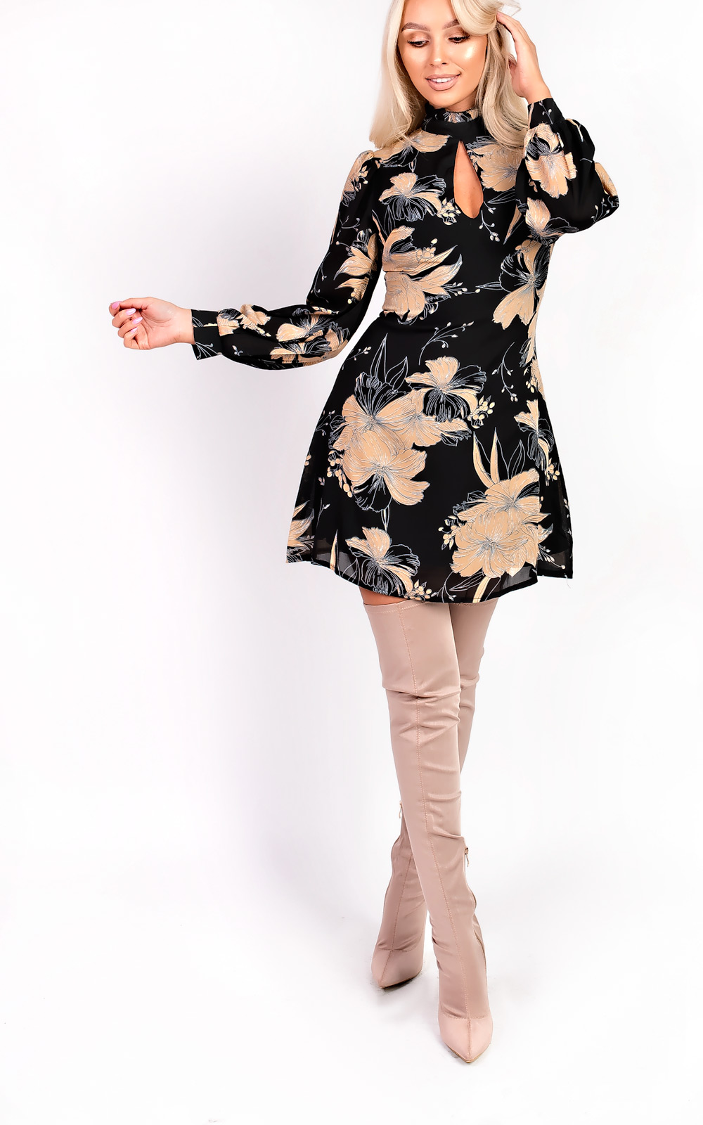 Amy High Neck Floral Dress Amy High Neck Floral Dress