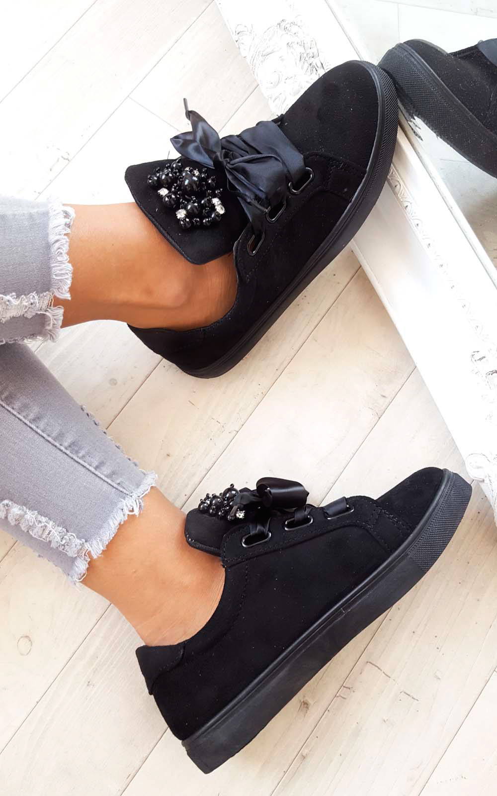 Amy Embellished Suede Trainers Thumbnail Amy Embellished Suede Trainers Thumbnail