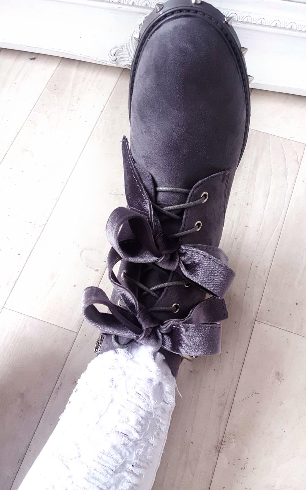 Taylor Studded Bow Faux Suede Ankle Boots Thumbnail Taylor Studded Bow Faux Suede Ankle Boots Thumbnail