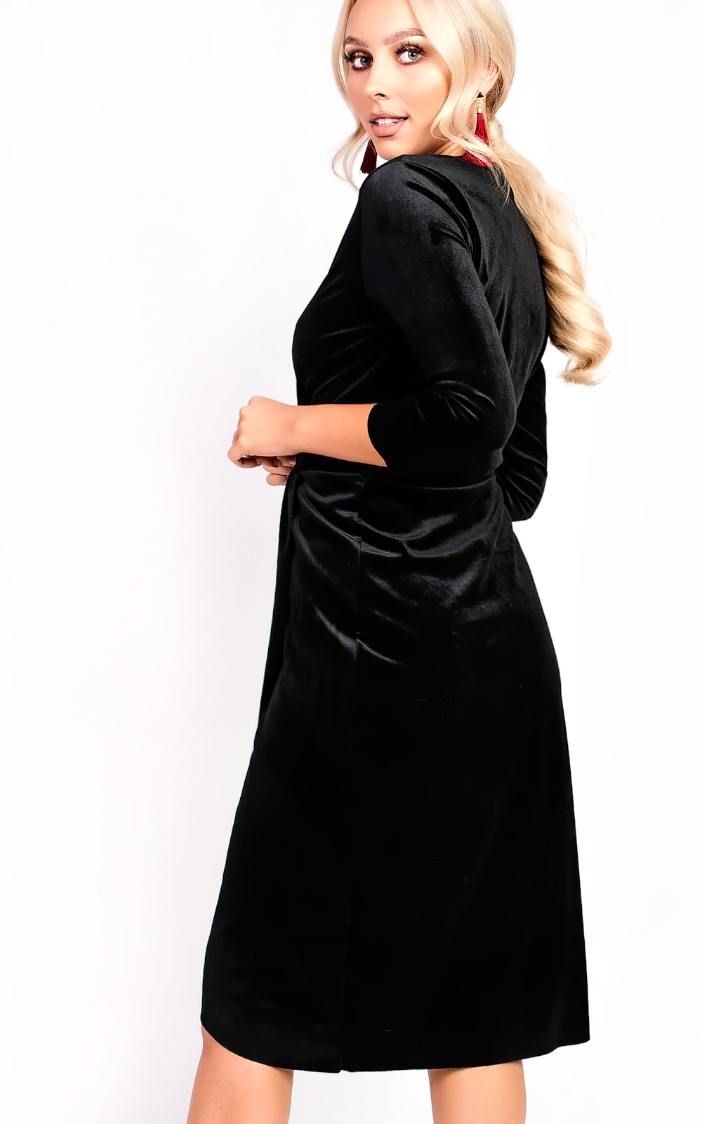 Serena Wrap Velvet Bodycon Dress Thumbnail Serena Wrap Velvet Bodycon Dress Thumbnail