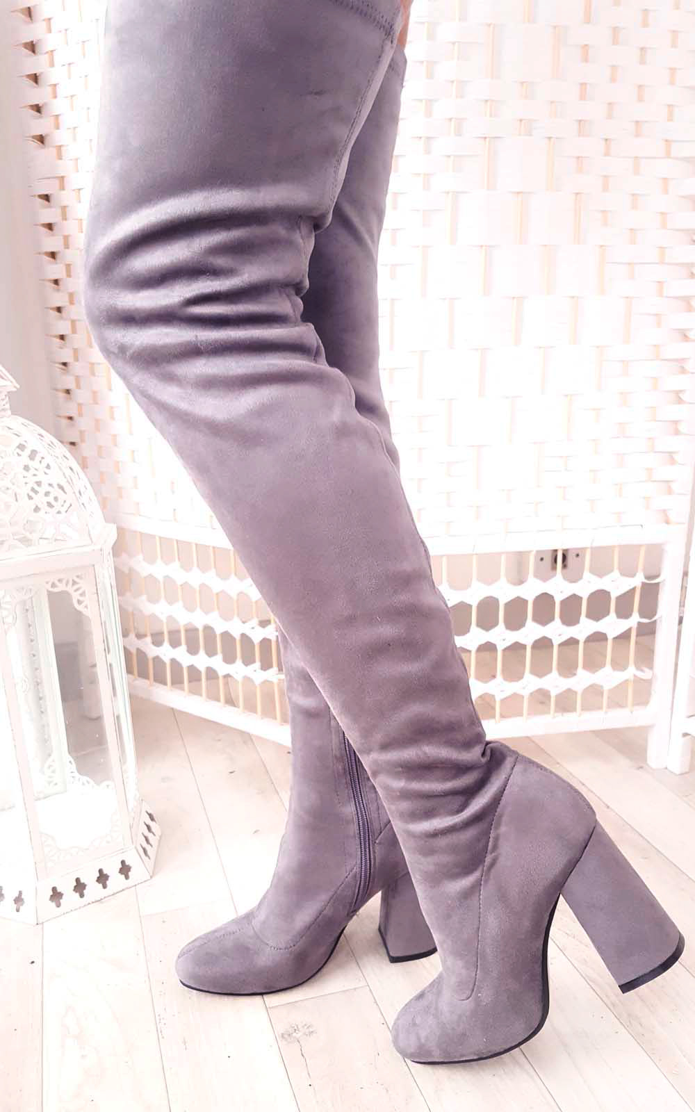 Abigail Faux Suede Knee High Boots Thumbnail