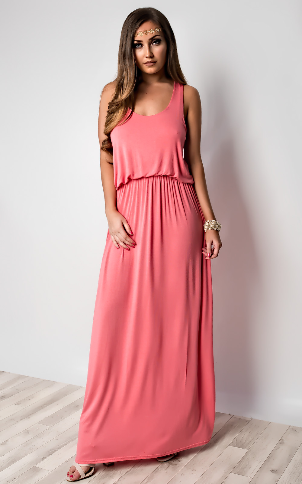 Aida Gathered Maxi Dress Thumbnail