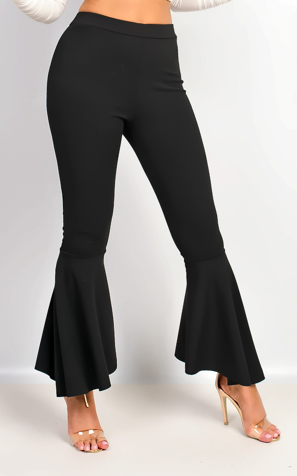 Bella Flared Trouser in Black | ikrush