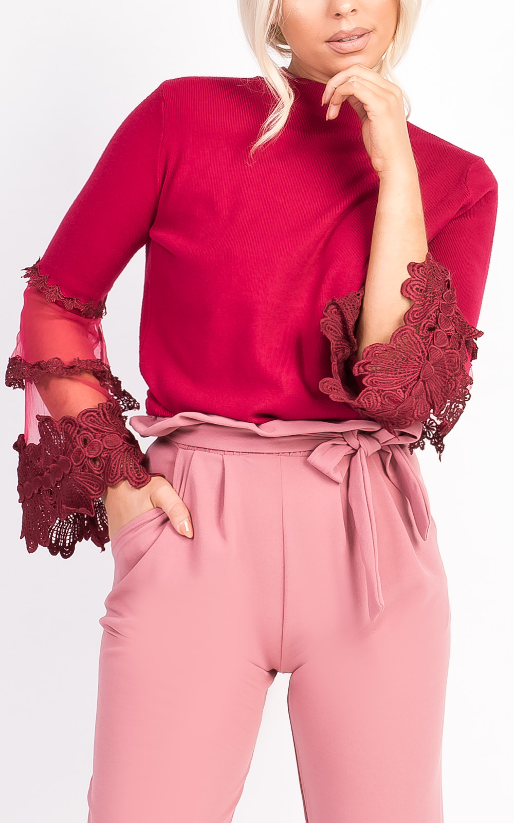 Jayla Embroidered Flare Sleeve Stretch Jumper Thumbnail Jayla Embroidered Flare Sleeve Stretch Jumper Thumbnail