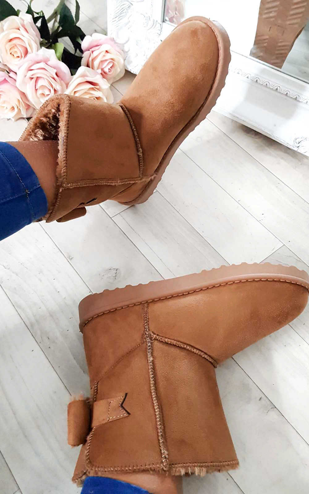 Kara Faux Fur Bow Platform Boots Kara Faux Fur Bow Platform Boots