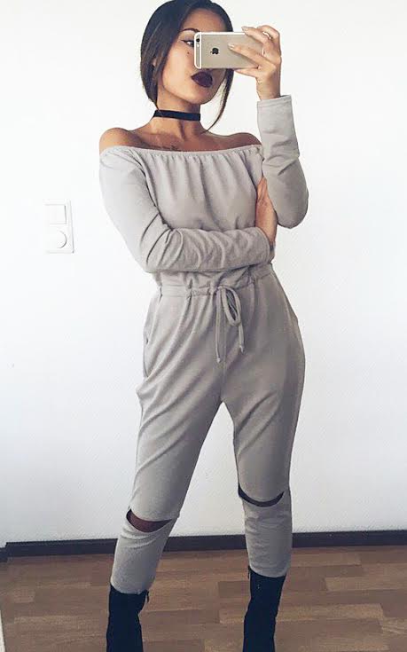 Qiana Off Shoulder Jumpsuit Thumbnail