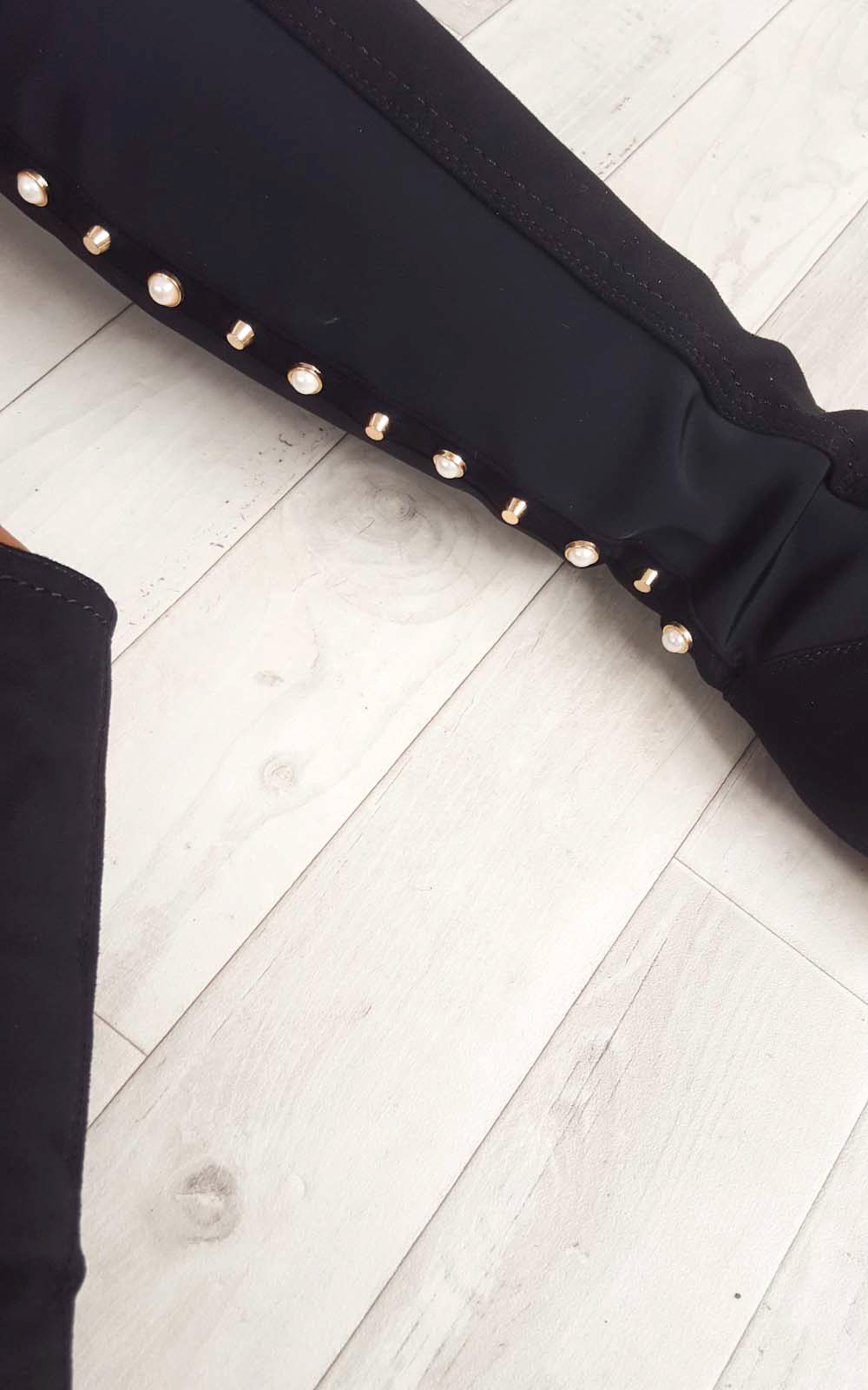 Cleo Faux Suede Studded Knee High Boots Thumbnail