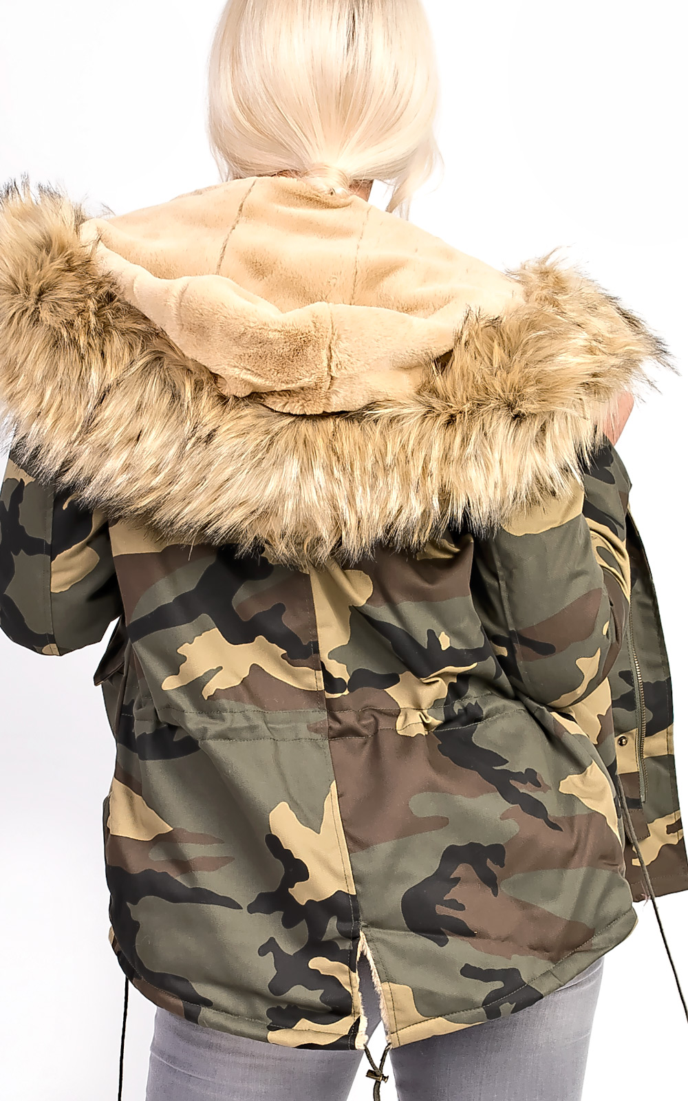 Karla Faux Fur Camo Parka Thumbnail