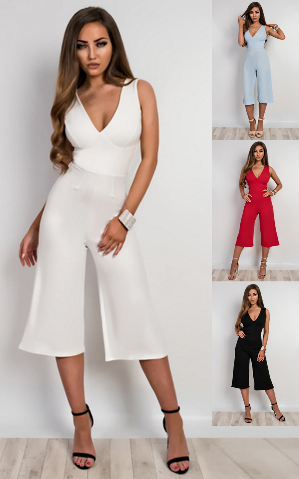 Laycee Mid Length Jumpsuit in Cream ikrush