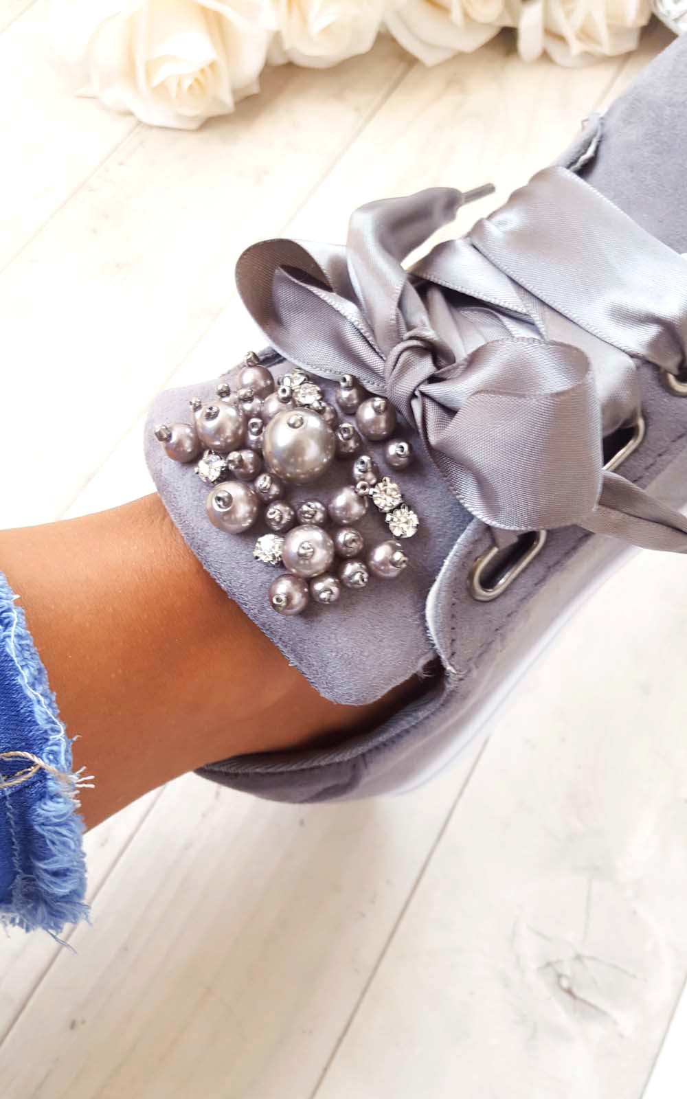 Amy Embellished Suede Trainers Thumbnail Amy Embellished Suede Trainers Thumbnail