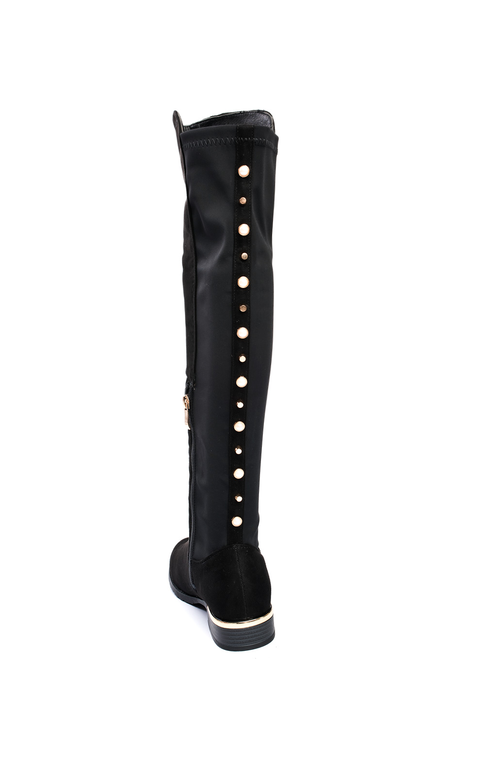 Cleo Faux Suede Studded Knee High Boots Thumbnail