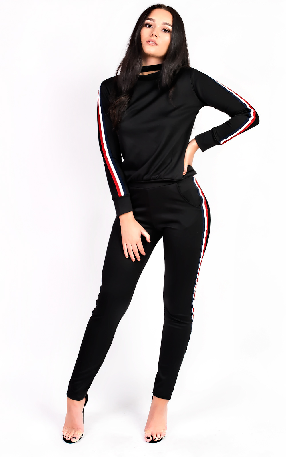 Kimmi Stripe Slim Fit Tracksuit Thumbnail