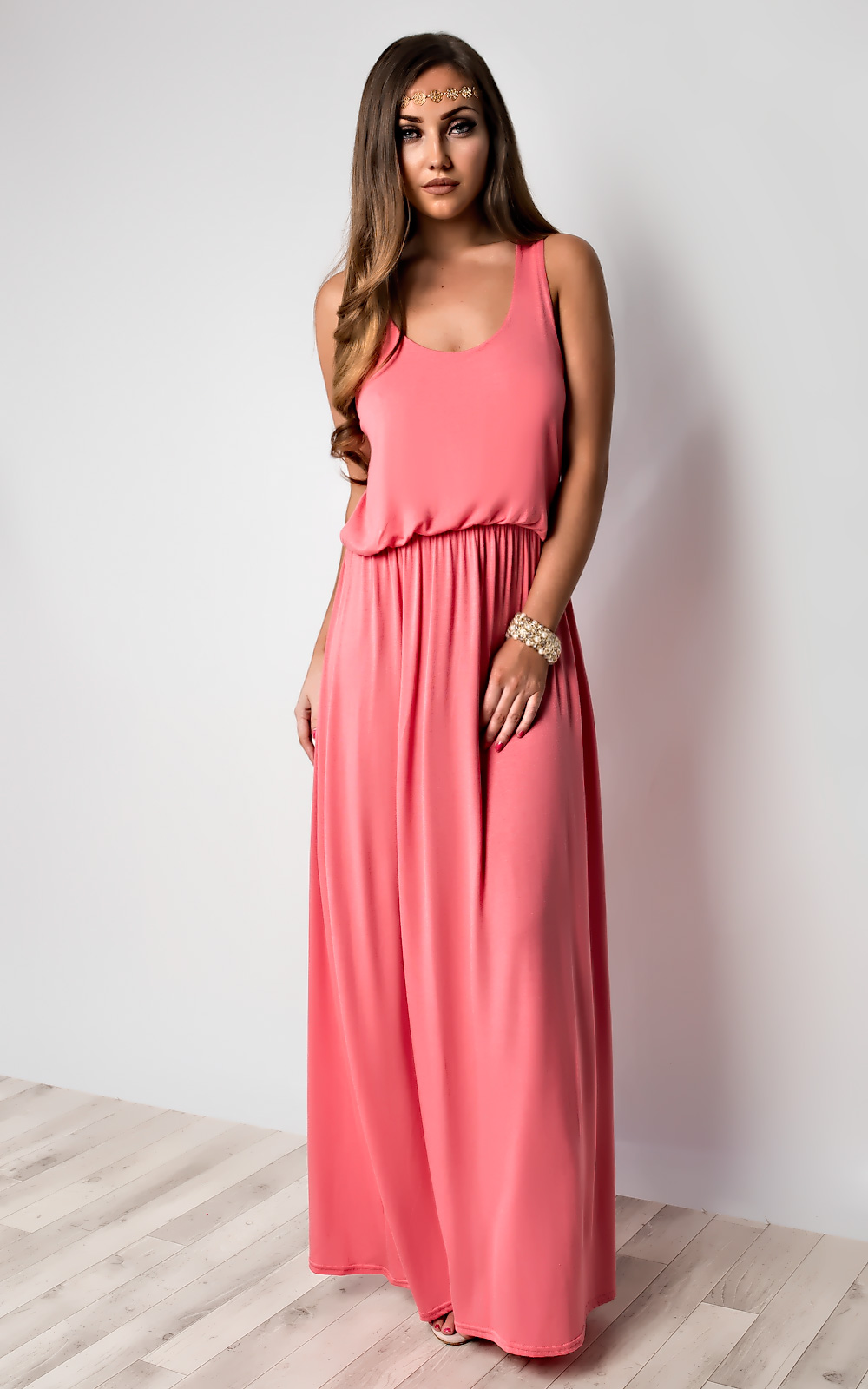 Aida Gathered Maxi Dress