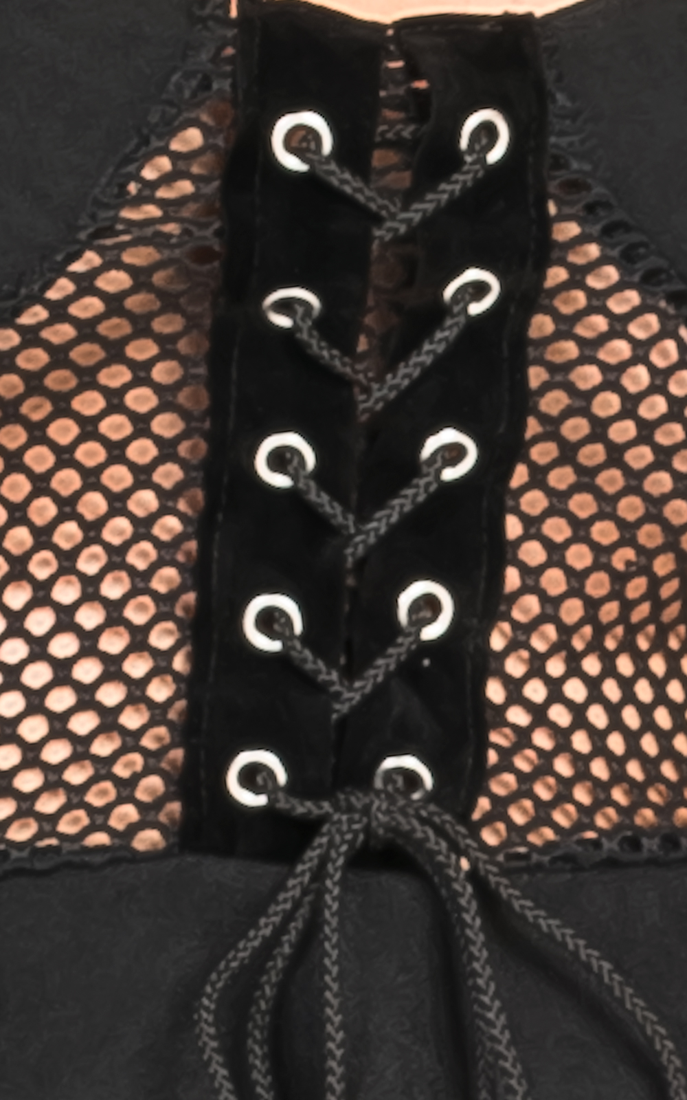 Mika Fishnet lace Up Corset Top Thumbnail