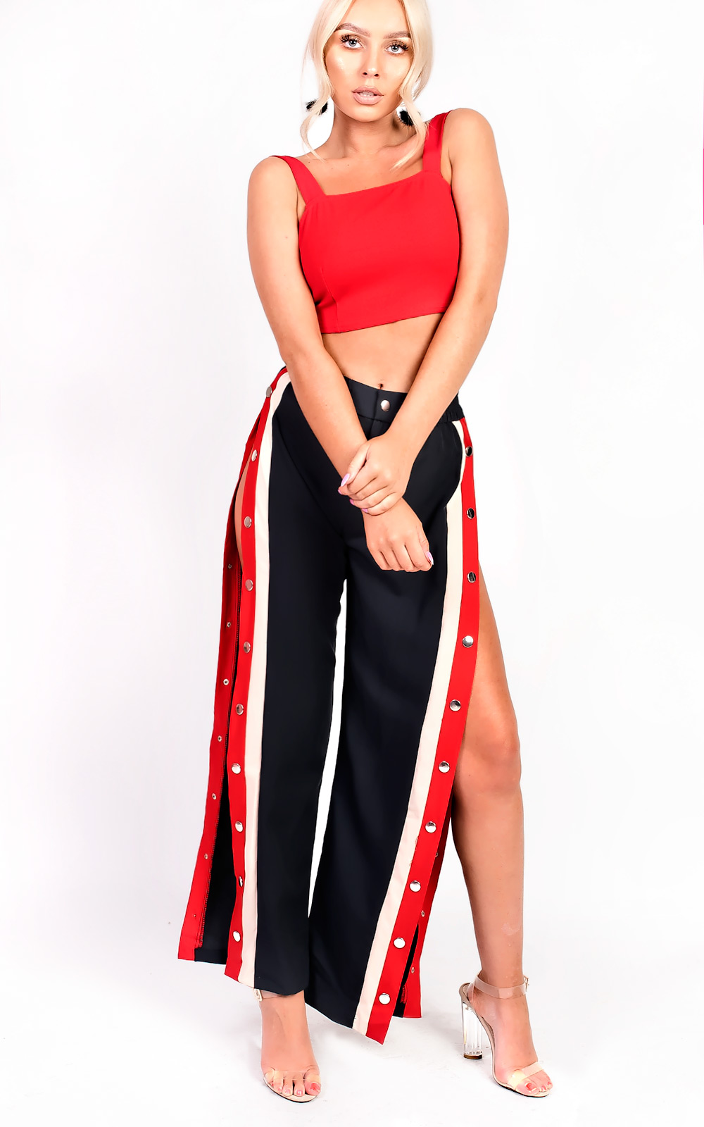 Erika Popper Legged Stripe Trousers Thumbnail Erika Popper Legged Stripe Trousers Thumbnail