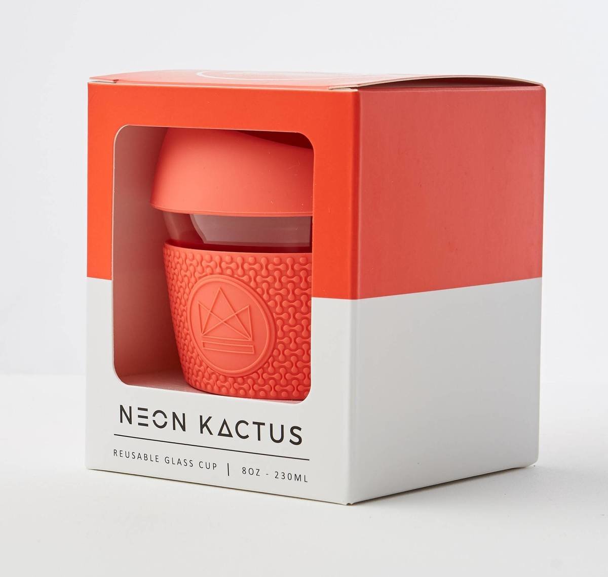 Neon Kactus Reusable Glass Coffee Cups 8oz - Dream Believer Neon Kactus Reusable Glass Coffee Cups 8oz - Dream Believer