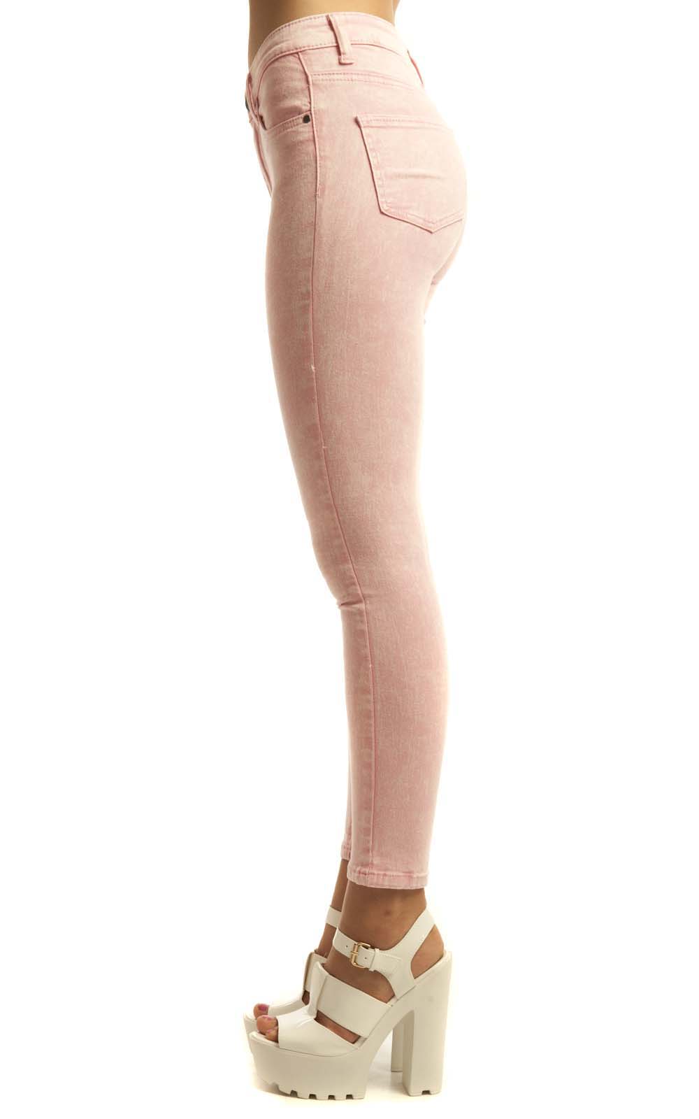 Hayden Pastel Skinny Jeans in Pink ikrush