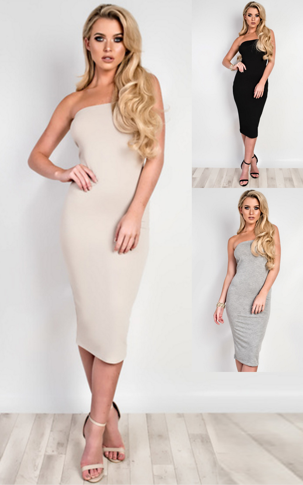 Jolana Bandeau Basic Bodycon Dress Thumbnail