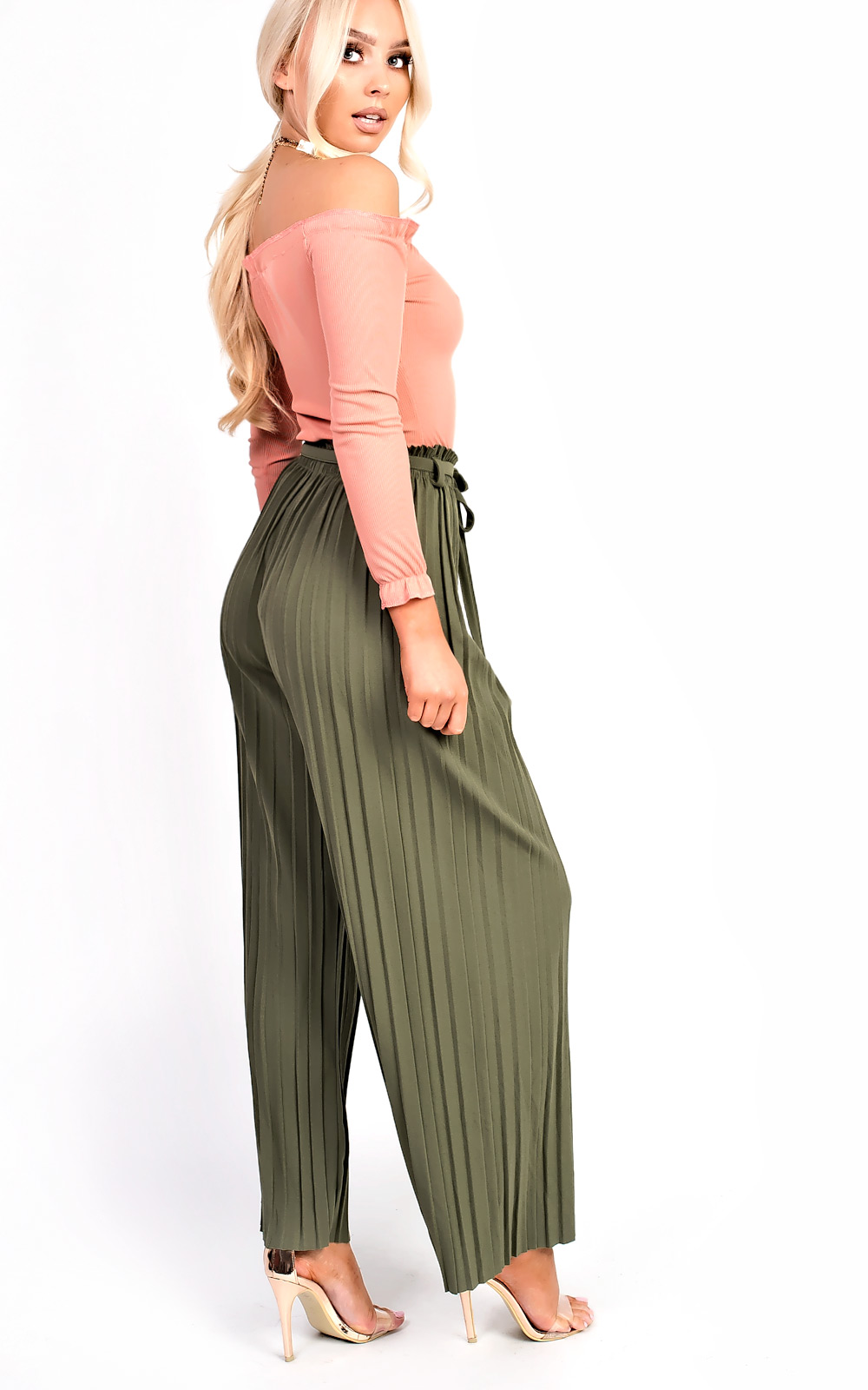 Cora Tie High Waist Wide Leg Trousers Thumbnail