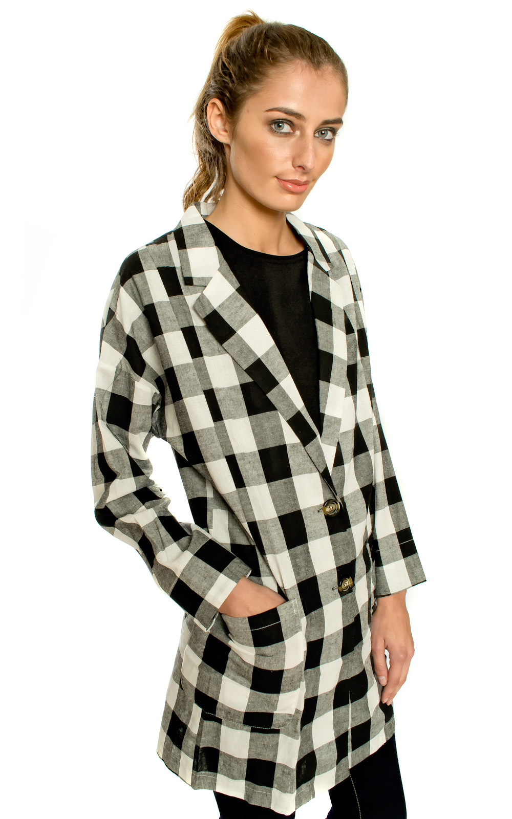 Cecilie Check Blazer Thumbnail