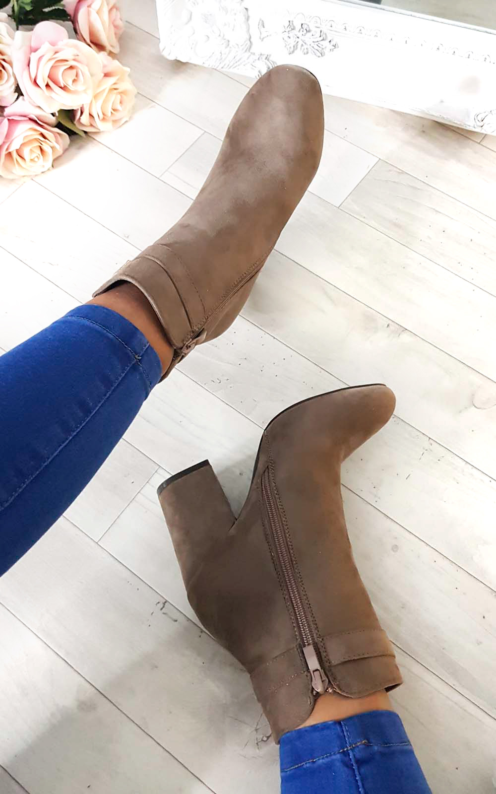 Misa Buckle Faux Suede Ankle Boots Misa Buckle Faux Suede Ankle Boots