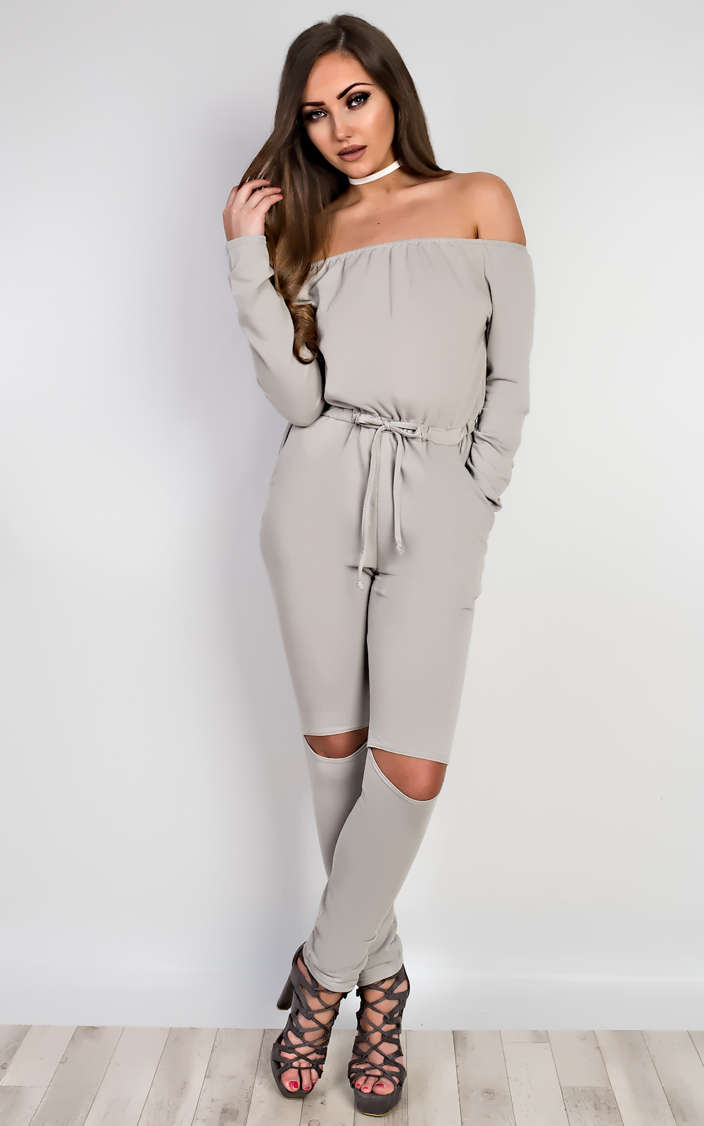 Qiana Off Shoulder Jumpsuit Thumbnail