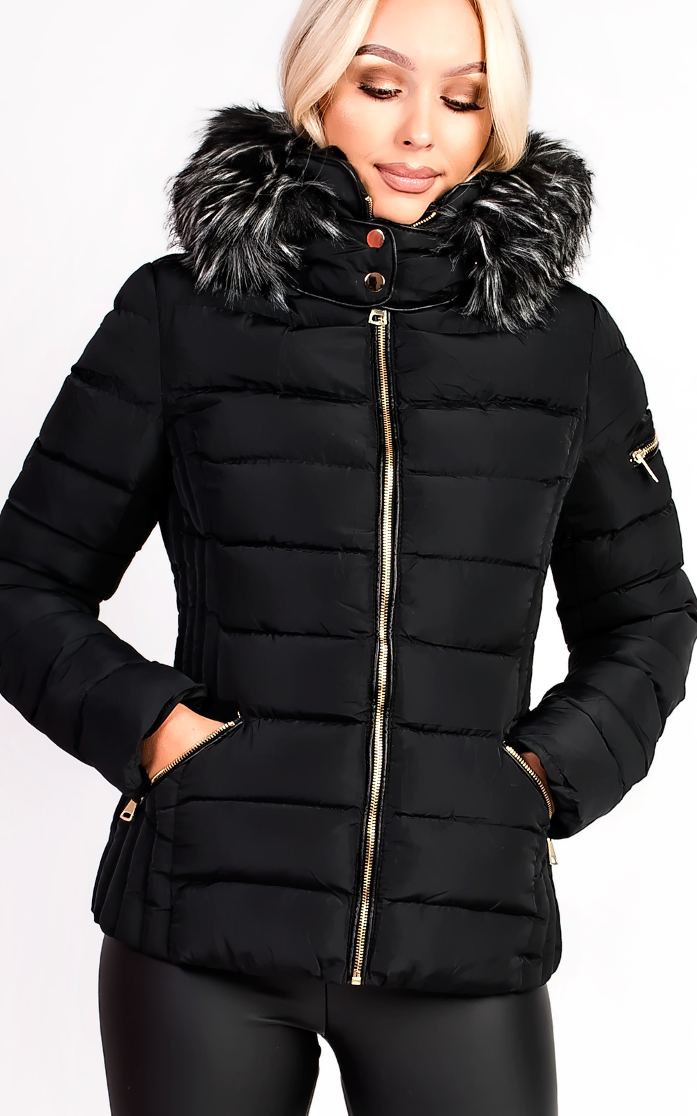 Harriet Padded Faux Fur Hooded Jacket Harriet Padded Faux Fur Hooded Jacket