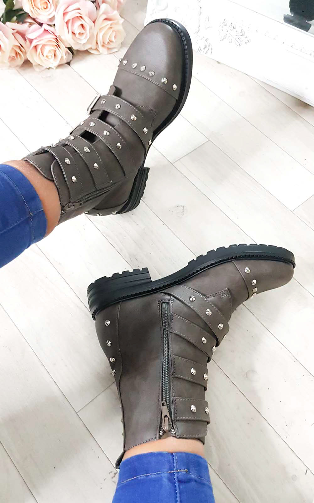 Brogan Studded Buckle Ankle Boots  Thumbnail