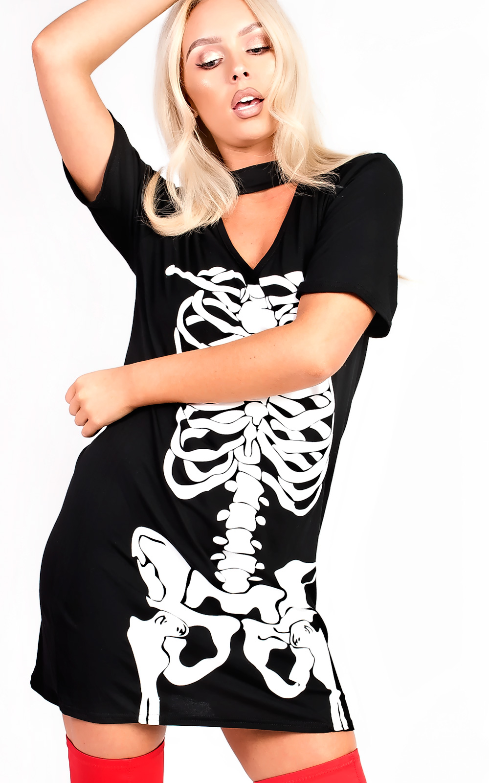 Skeleton Fancy Short Sleeved Dress  Thumbnail