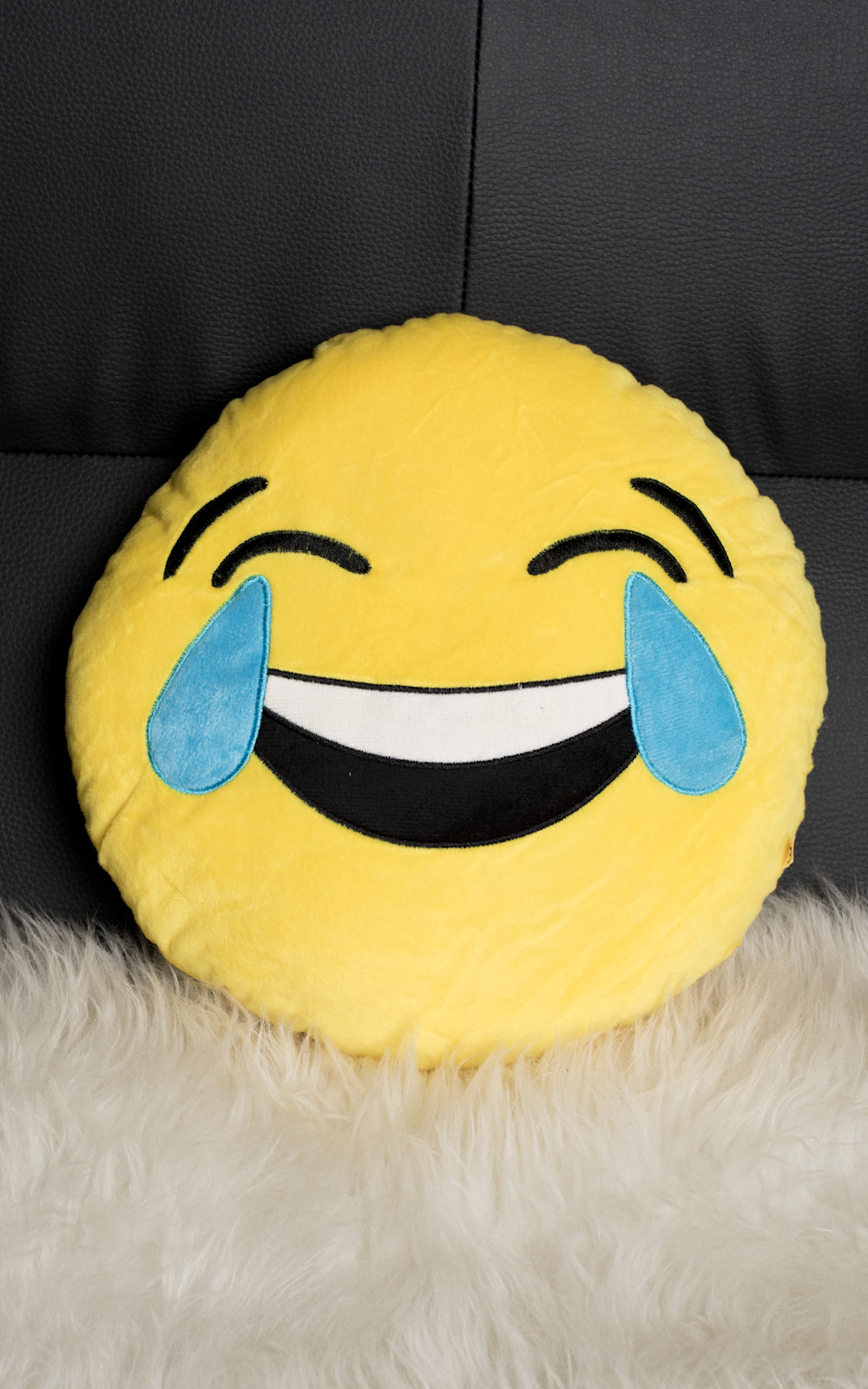 Tilly Laughing Emoji Cushion in Yellow ikrush