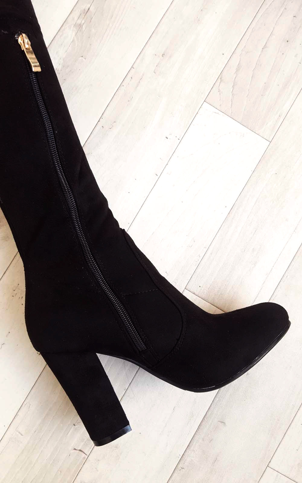 Amelia Faux Suede Tie Knee High Boots  Thumbnail