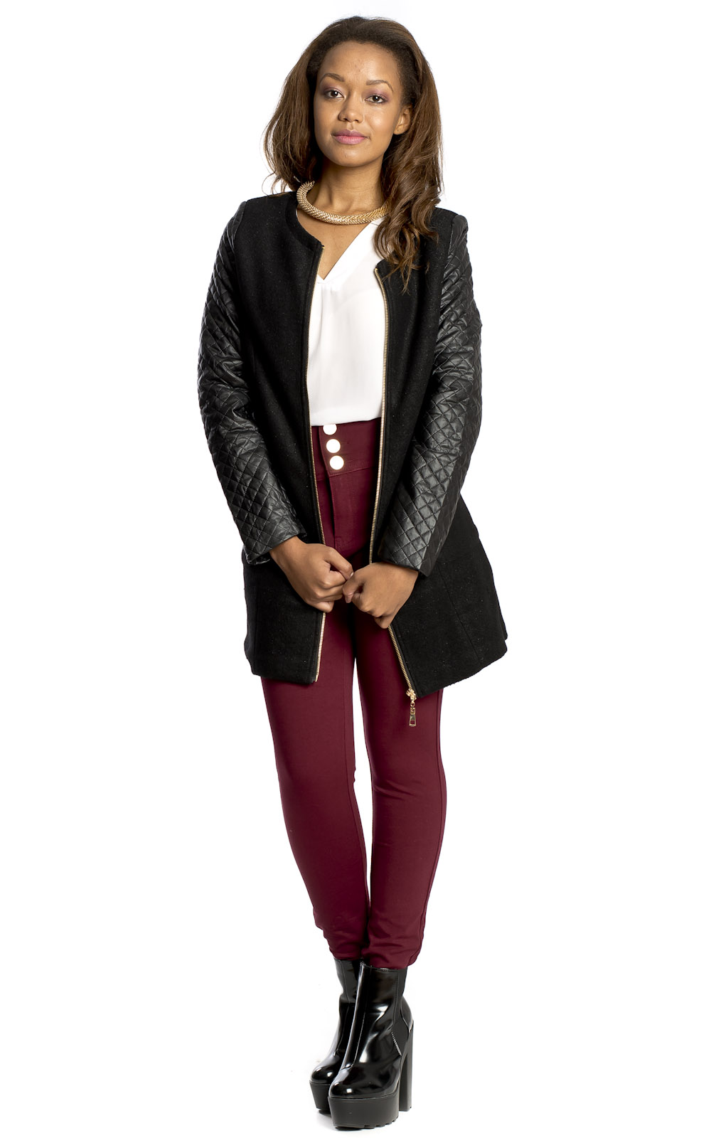 Adriana Black PU Sleeve Jacket Thumbnail Adriana Black PU Sleeve Jacket Thumbnail