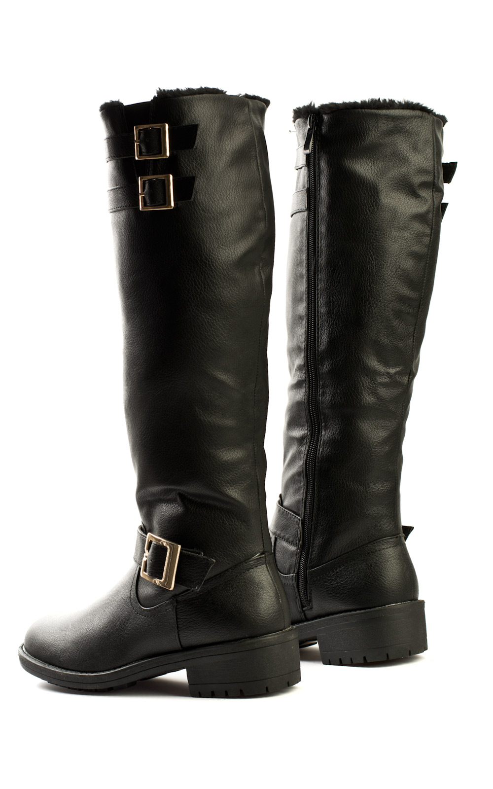 knee high fur lined boots