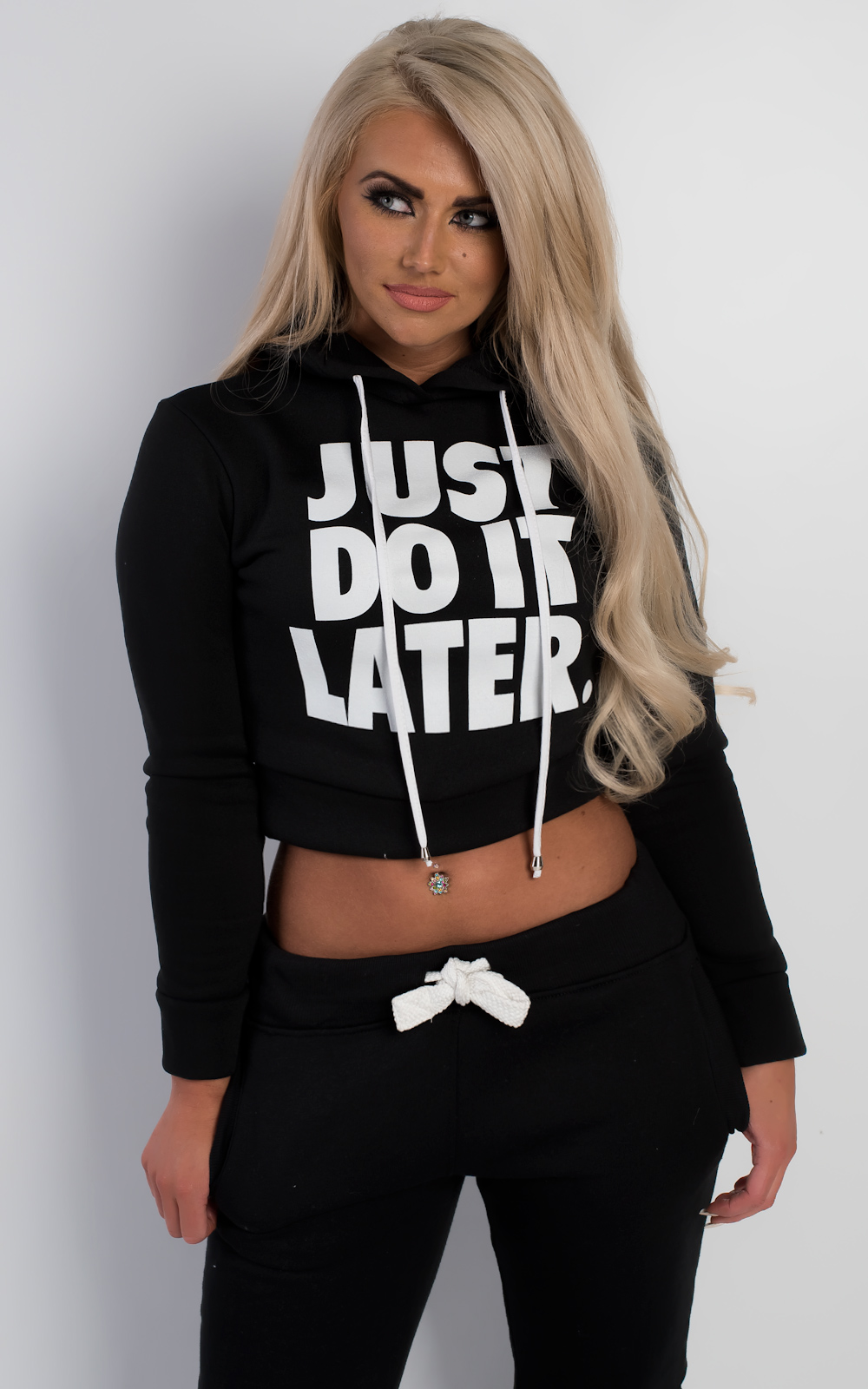 Kennedy Slogan Cropped Hoodie  Thumbnail