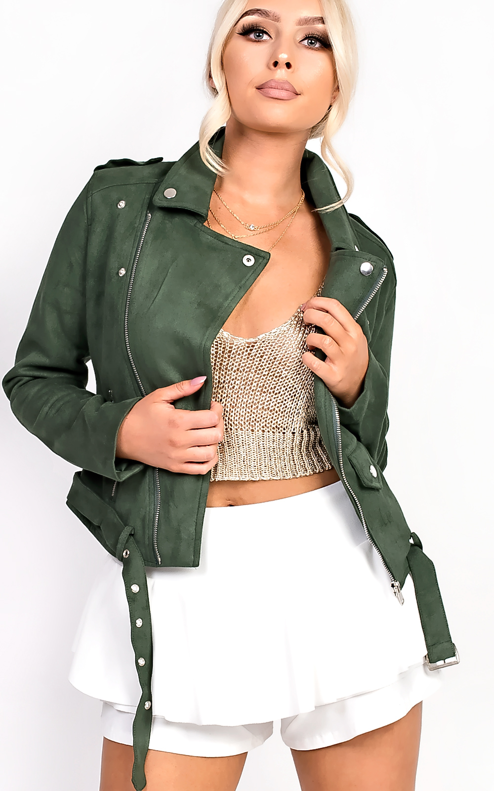 Mia Biker Faux Suede Jacket Thumbnail