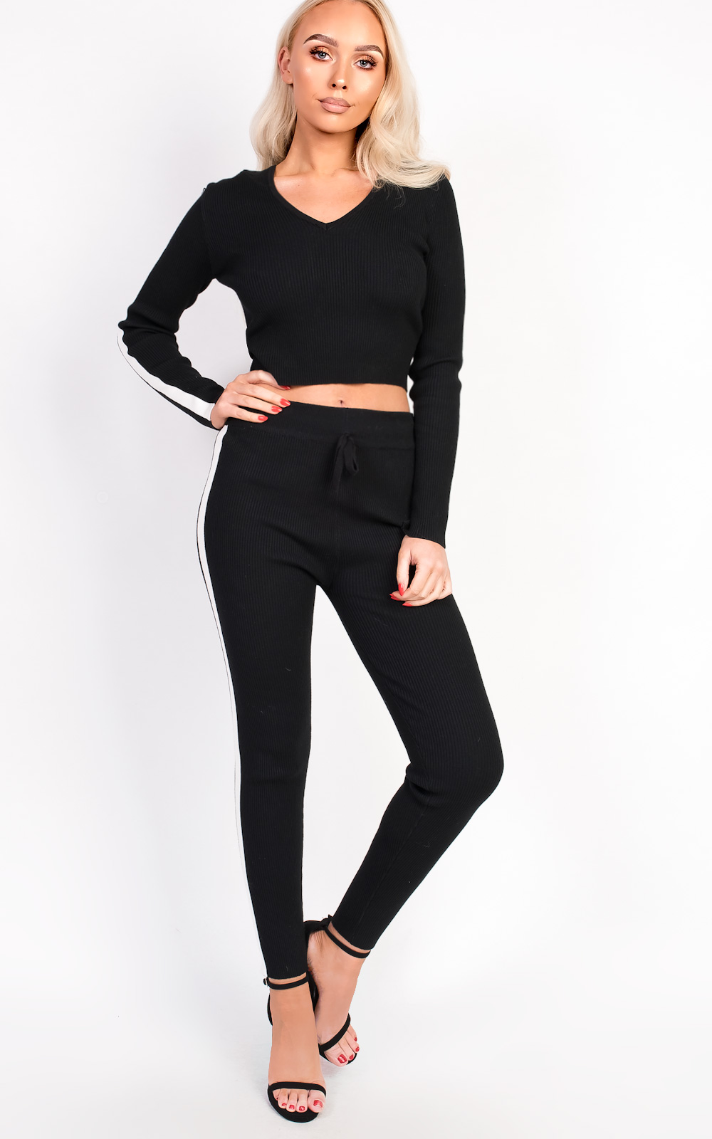 Belle Luxe Bandage Stripe Hooded Tracksuit Belle Luxe Bandage Stripe Hooded Tracksuit