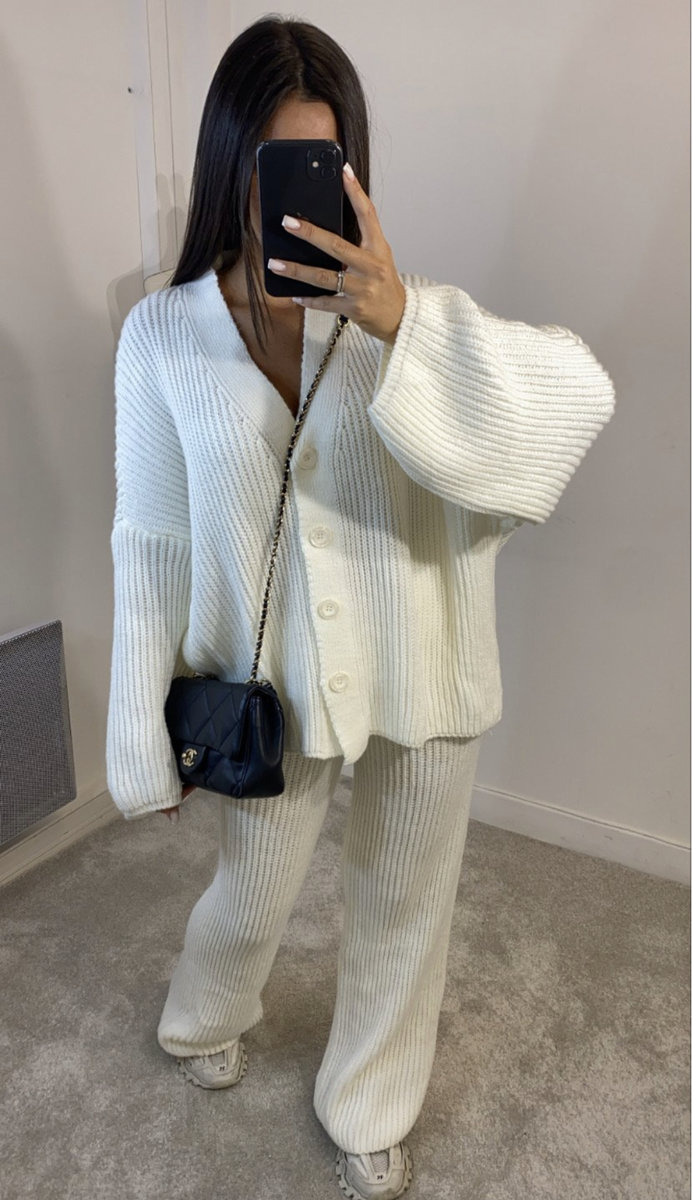 Polly Knitted Button Shirt and Trousers Loungewear Co-ord Set Polly Knitted Button Shirt and Trousers Loungewear Co-ord Set