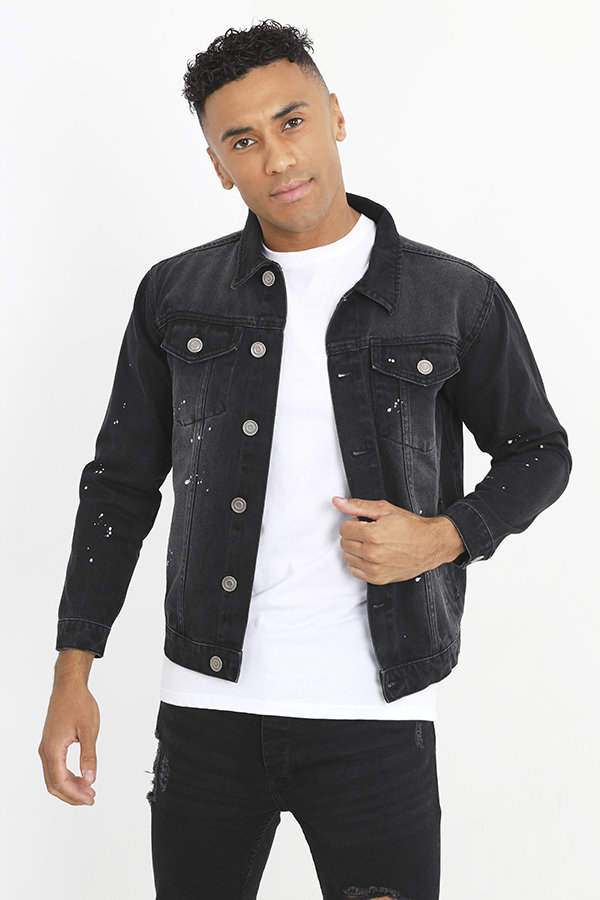 Logan Button Through Paint Detail Denim Jacket Thumbnail Logan Button Through Paint Detail Denim Jacket Thumbnail
