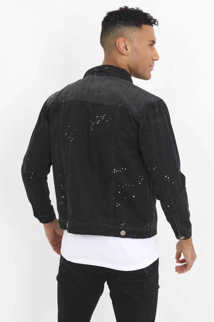 Logan Button Through Paint Detail Denim Jacket Thumbnail Logan Button Through Paint Detail Denim Jacket Thumbnail