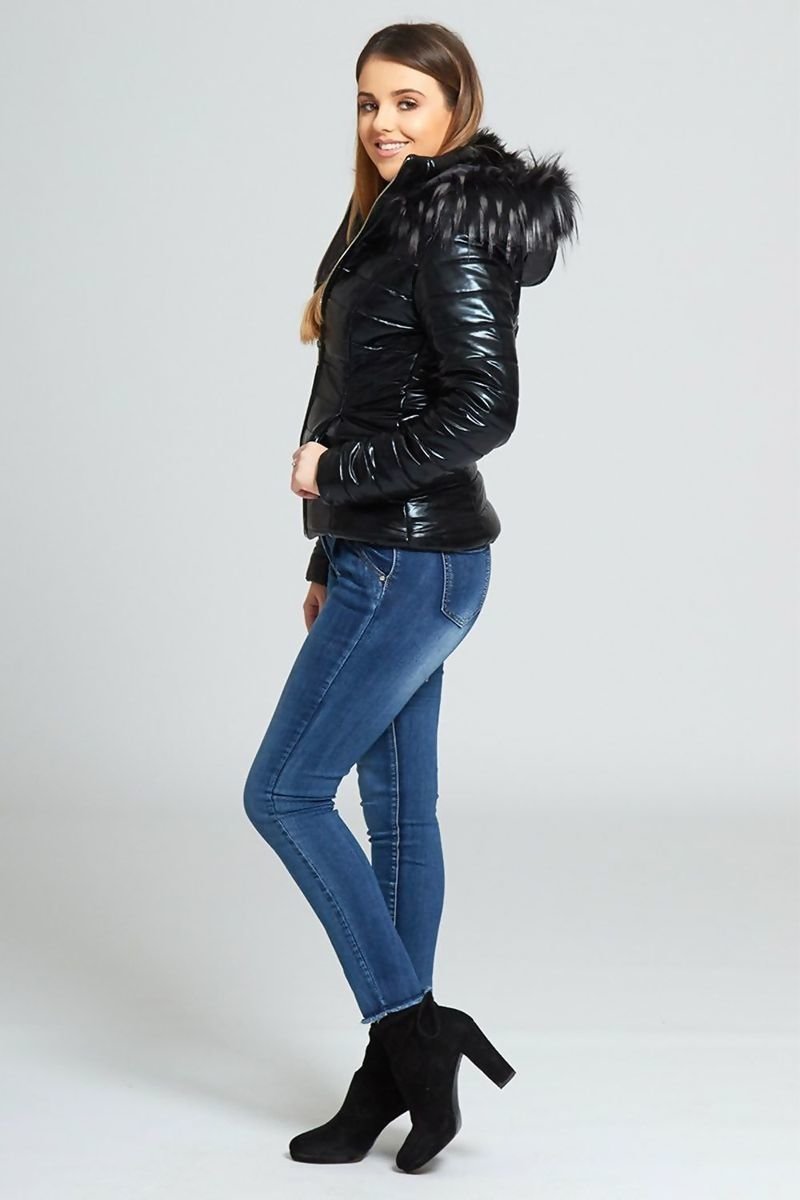 Dulcie Faux Fur Detail Hooded Puffer Jacket Thumbnail Dulcie Faux Fur Detail Hooded Puffer Jacket Thumbnail