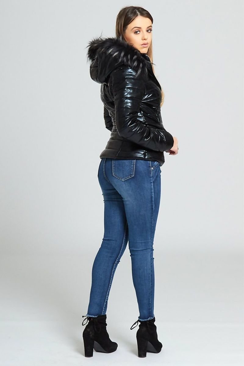 Dulcie Faux Fur Detail Hooded Puffer Jacket Thumbnail Dulcie Faux Fur Detail Hooded Puffer Jacket Thumbnail