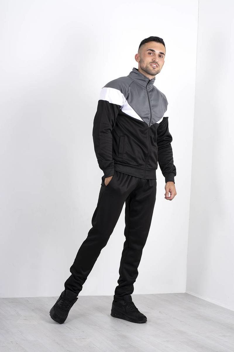 Cody Funnel Tracksuit With Colourblock Panel Detail Thumbnail Cody Funnel Tracksuit With Colourblock Panel Detail Thumbnail