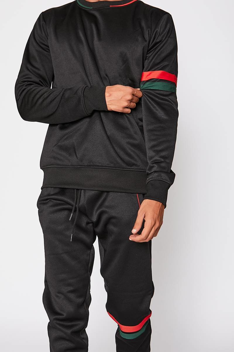 Alfred With Red & Green Striped Crew Neck Tracksuit Thumbnail Alfred With Red & Green Striped Crew Neck Tracksuit Thumbnail