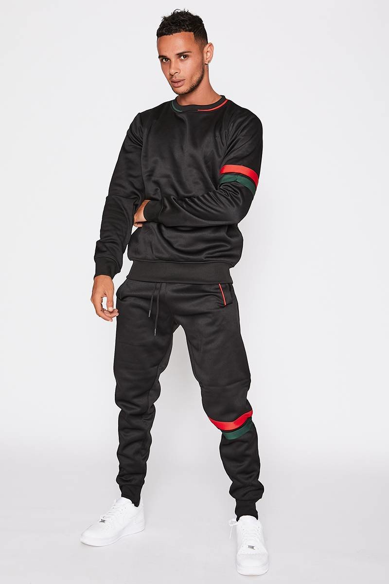 Alfred With Red & Green Striped Crew Neck Tracksuit Thumbnail Alfred With Red & Green Striped Crew Neck Tracksuit Thumbnail