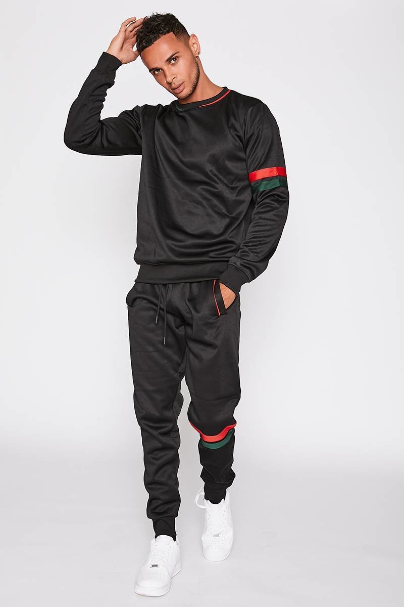 Alfred With Red & Green Striped Crew Neck Tracksuit Thumbnail Alfred With Red & Green Striped Crew Neck Tracksuit Thumbnail