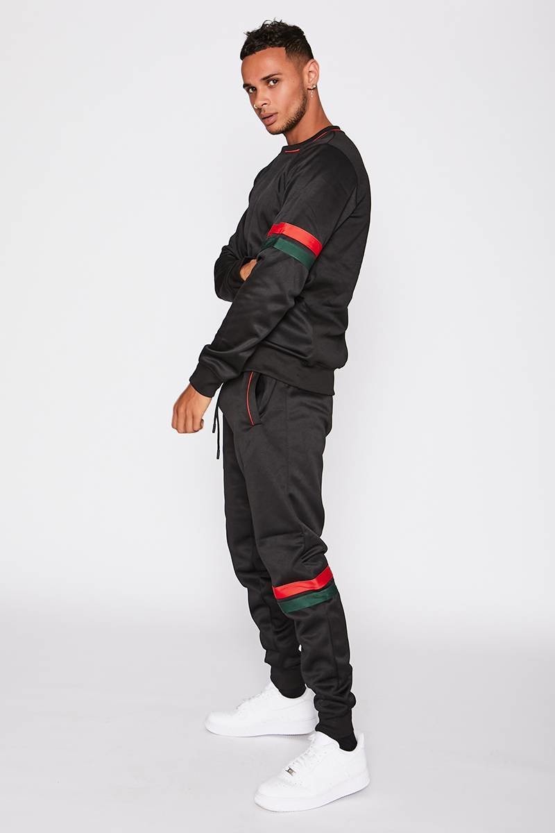 Alfred With Red & Green Striped Crew Neck Tracksuit Thumbnail Alfred With Red & Green Striped Crew Neck Tracksuit Thumbnail