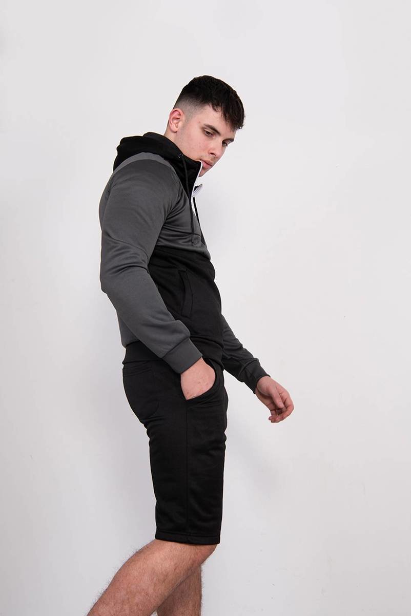 Cooper Two Tone Half Zip Hooded Short Set Thumbnail Cooper Two Tone Half Zip Hooded Short Set Thumbnail