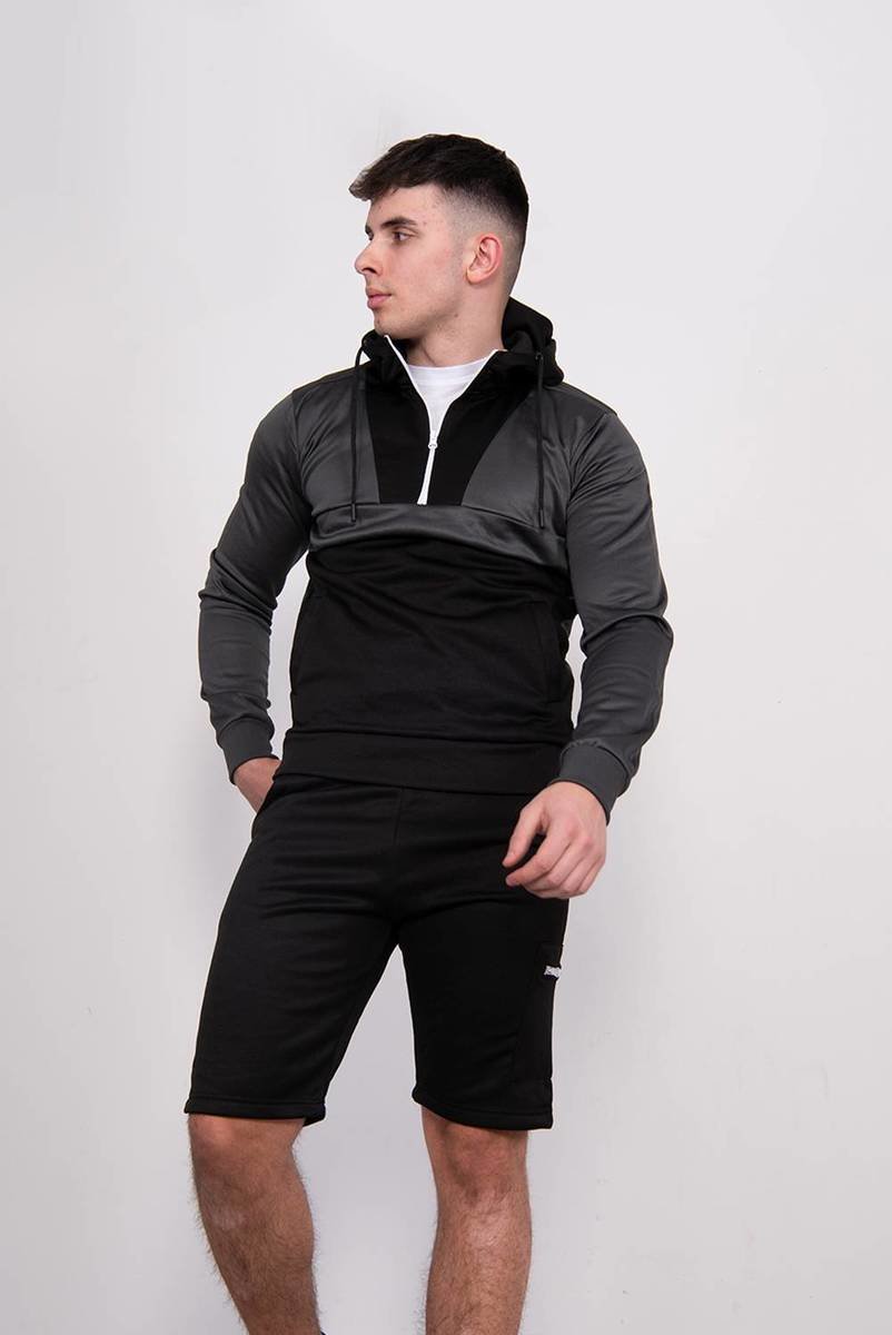 Cooper Two Tone Half Zip Hooded Short Set Thumbnail Cooper Two Tone Half Zip Hooded Short Set Thumbnail