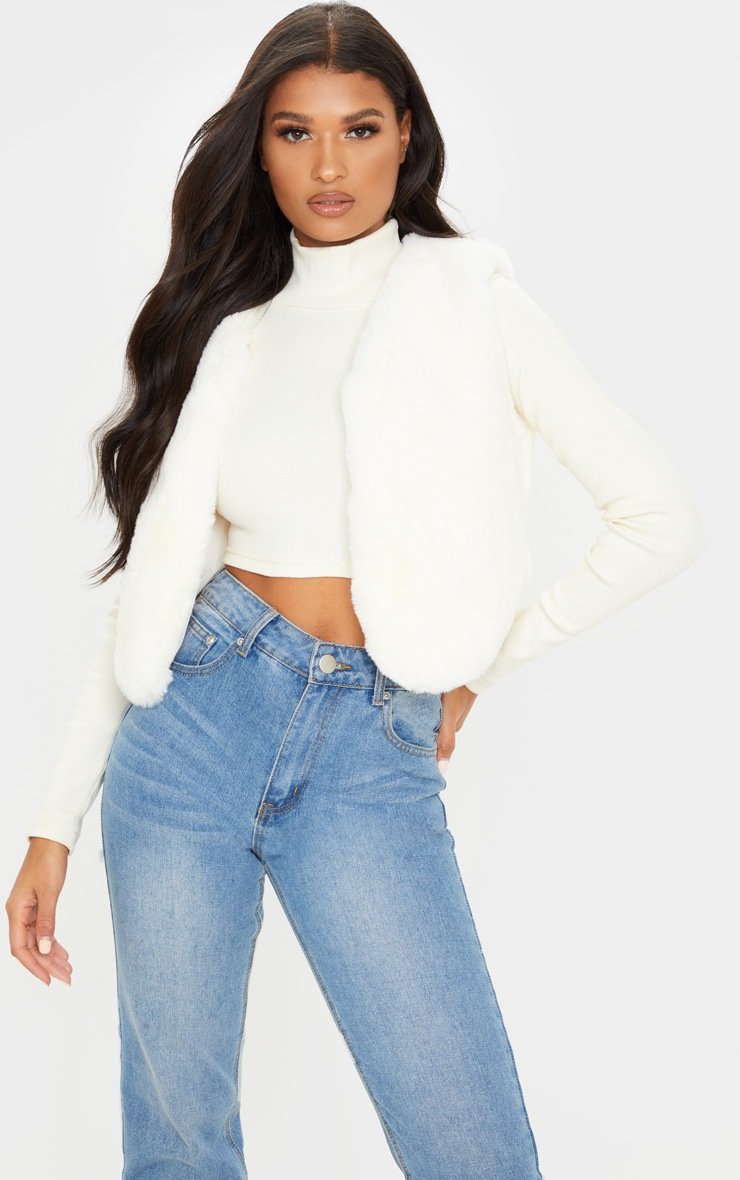 Ezmae Faux Fur Crop Gilet 