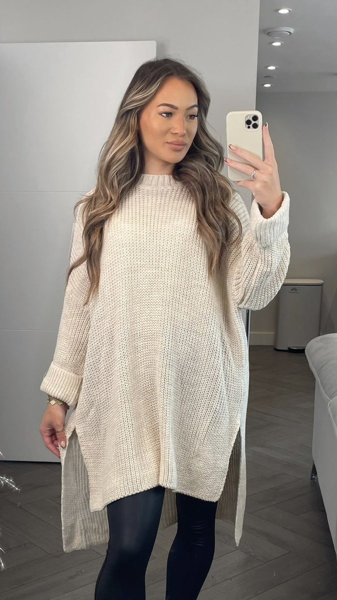 Dolly Oversized Knitted Jumper with Folded Sleeve Dolly Oversized Knitted Jumper with Folded Sleeve